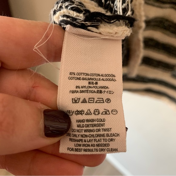 Free People Spells Trouble Striped Boho Distressed Raw Sweater in Size XS - Picture 6 of 6